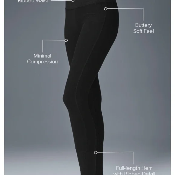 ALO Yoga Women’s Alosoft lounge leggings black extra small $114 XS - Picture 5 of 11